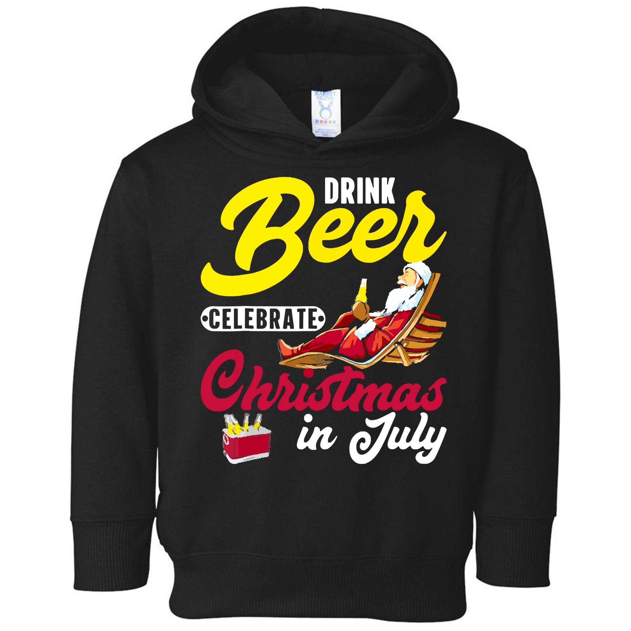 Drink Beer Celebrate Christmas In July, Summer Paradise Toddler Hoodie