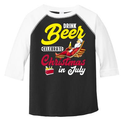 Drink Beer Celebrate Christmas In July, Summer Paradise Toddler Fine Jersey T-Shirt
