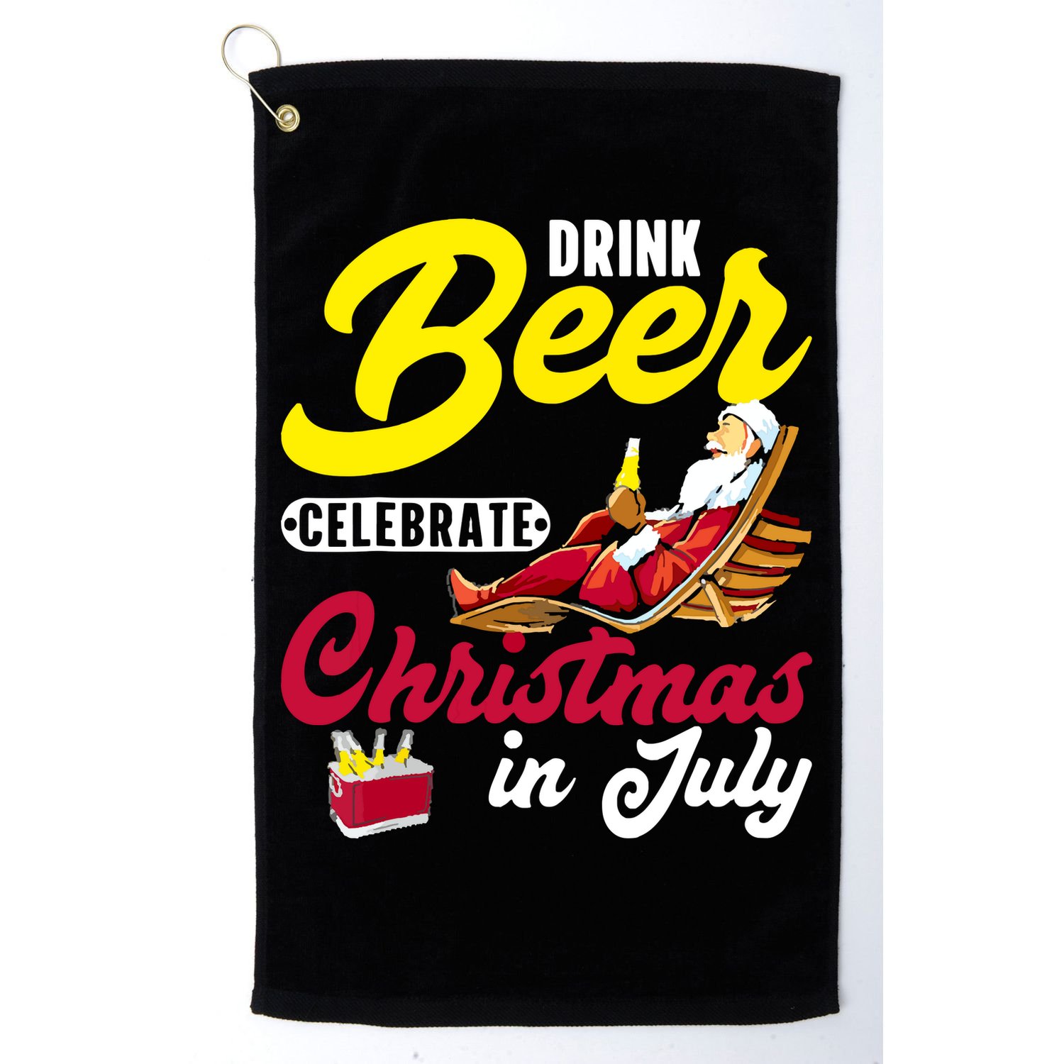 Drink Beer Celebrate Christmas In July, Summer Paradise Golf Towel