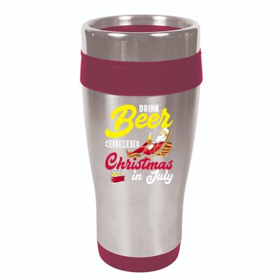 Drink Beer Celebrate Christmas In July, Summer Paradise 16oz Travel Tumbler