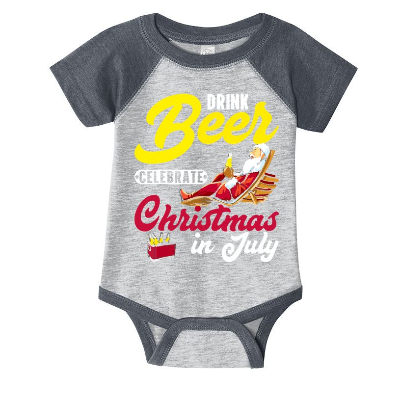 Drink Beer Celebrate Christmas In July, Summer Paradise Infant Baby Jersey Bodysuit