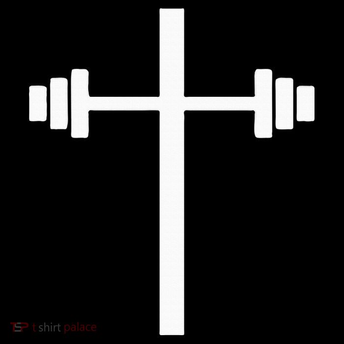 Dumbbell Barbell Cross Christian Gym Workout Lifting Poster