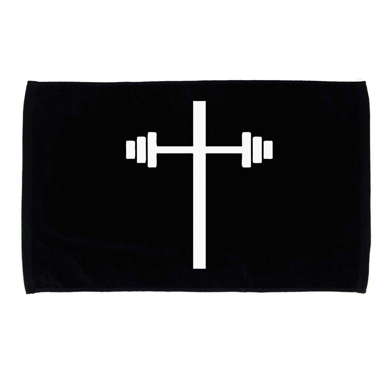 Dumbbell Barbell Cross Christian Gym Workout Lifting Microfiber Hand Towel