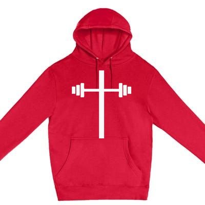 Dumbbell Barbell Cross Christian Gym Workout Lifting Premium Pullover Hoodie