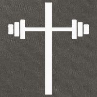 Dumbbell Barbell Cross Christian Gym Workout Lifting Cotton Canvas Backpack