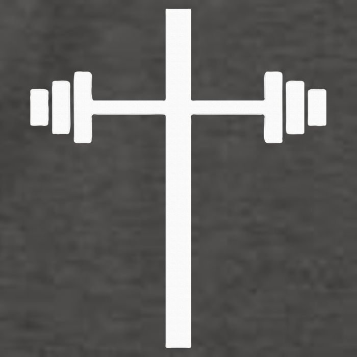 Dumbbell Barbell Cross Christian Gym Workout Lifting Vector Backpack