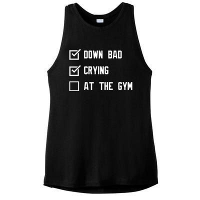 Down Bad Crying At The Gym Gift Ladies PosiCharge Tri-Blend Wicking Tank