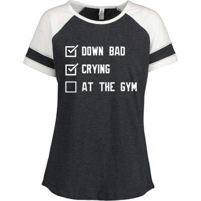 Down Bad Crying At The Gym Gift Enza Ladies Jersey Colorblock Tee