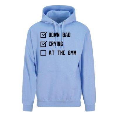 Down Bad Crying At The Gym Gift Unisex Surf Hoodie