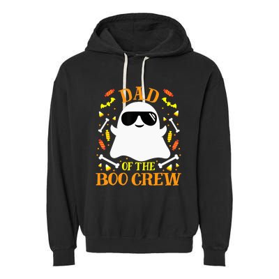 Dad Boo Crew Ghost Matching Family Set Groups Halloween Garment-Dyed Fleece Hoodie