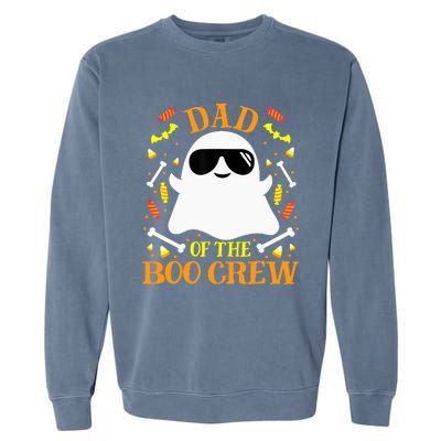 Dad Boo Crew Ghost Matching Family Set Groups Halloween Garment-Dyed Sweatshirt