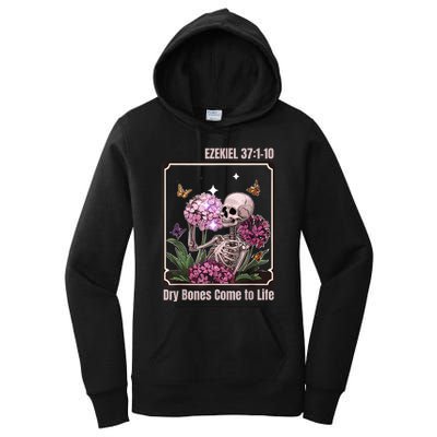 Dry Bone Come To Life Skeleton Floral Women's Pullover Hoodie