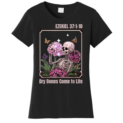 Dry Bone Come To Life Skeleton Floral Women's T-Shirt