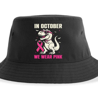 Dinosaur Breast Cancer Awareness Gift Sustainable Bucket Hat