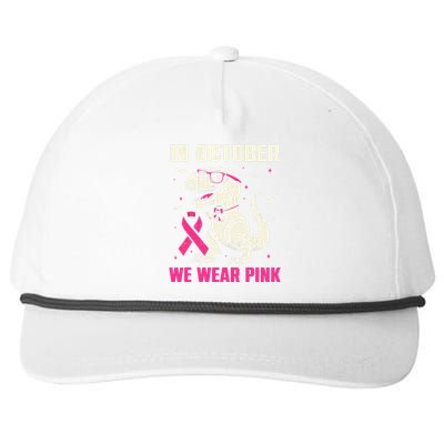 Dinosaur Breast Cancer Awareness Gift Snapback Five-Panel Rope Hat