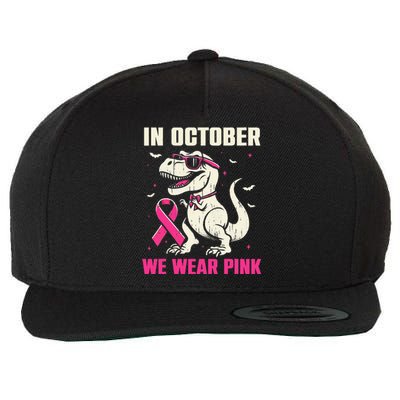 Dinosaur Breast Cancer Awareness Gift Wool Snapback Cap