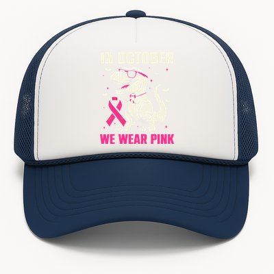 Dinosaur Breast Cancer Awareness Gift Trucker Hat