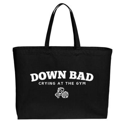 Down Bad Crying At The Gym Cotton Canvas Jumbo Tote