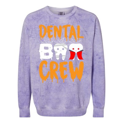 Dental Boo Crew Spooky Halloween Teeth Dental Assistant Cute Gift Colorblast Crewneck Sweatshirt