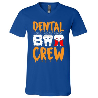 Dental Boo Crew Spooky Halloween Teeth Dental Assistant Cute Gift V-Neck T-Shirt