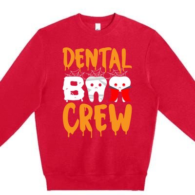 Dental Boo Crew Spooky Halloween Teeth Dental Assistant Cute Gift Premium Crewneck Sweatshirt