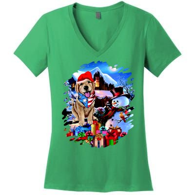 Dog's Best Christmas Women's V-Neck T-Shirt