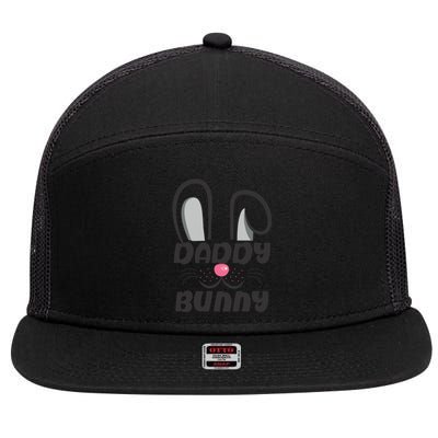 Daddy Bunny Cute Easter Matching Family Easter Dad Gift 7 Panel Mesh Trucker Snapback Hat