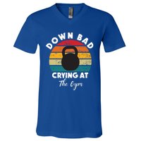 Down Bad Crying At The Gym Vintage Rertro Meaningful Gift V-Neck T-Shirt