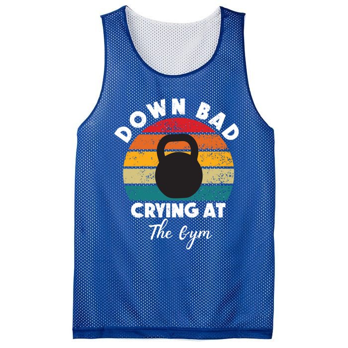 Down Bad Crying At The Gym Vintage Rertro Meaningful Gift Mesh Reversible Basketball Jersey Tank