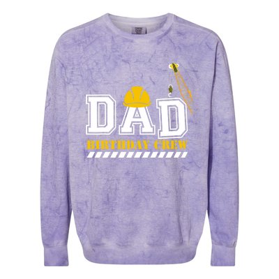 Dad Birthday Crew Construction Birthday Party Colorblast Crewneck Sweatshirt