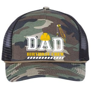 Dad Birthday Crew Construction Birthday Party Retro Rope Trucker Hat Cap