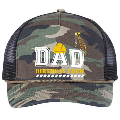 Dad Birthday Crew Construction Birthday Party Retro Rope Trucker Hat Cap