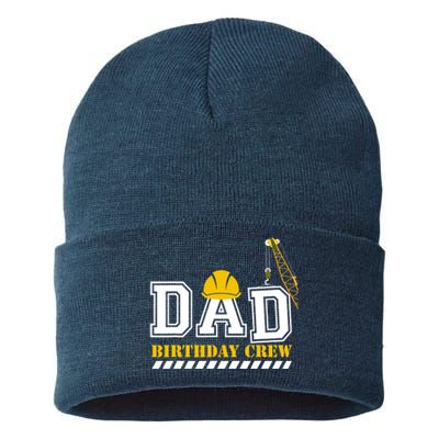 Dad Birthday Crew Construction Birthday Party Sustainable Knit Beanie