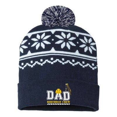 Dad Birthday Crew Construction Birthday Party USA-Made Snowflake Beanie