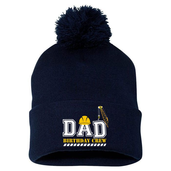 Dad Birthday Crew Construction Birthday Party Pom Pom 12in Knit Beanie