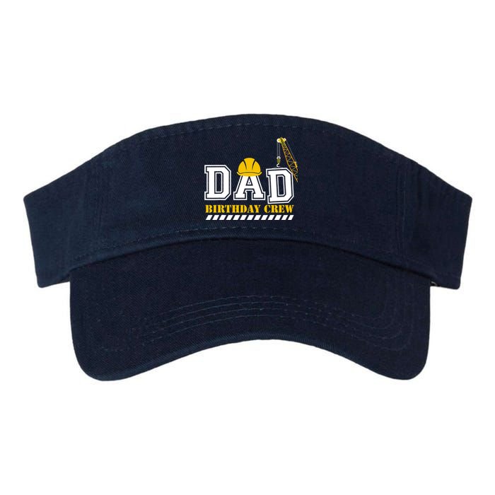 Dad Birthday Crew Construction Birthday Party Valucap Bio-Washed Visor