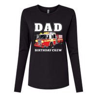 Dad Birthday Crew Fire Truck Firefighter Fireman Party Womens Cotton Relaxed Long Sleeve T-Shirt