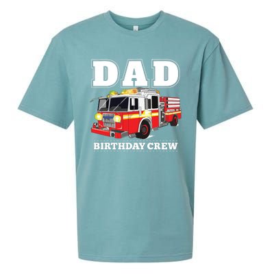 Dad Birthday Crew Fire Truck Firefighter Fireman Party Sueded Cloud Jersey T-Shirt