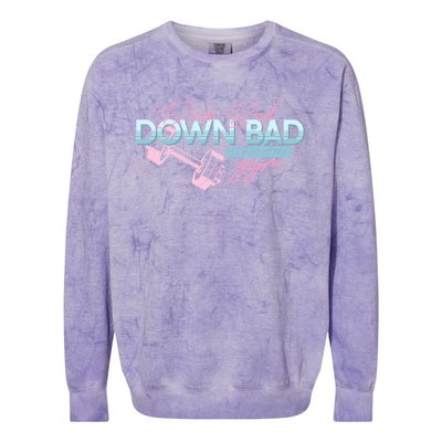 Down Bad Crying At The Gym Vintage Funny Gift Colorblast Crewneck Sweatshirt