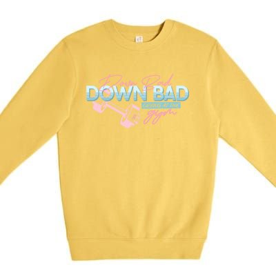 Down Bad Crying At The Gym Vintage Funny Gift Premium Crewneck Sweatshirt