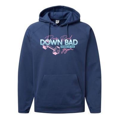 Down Bad Crying At The Gym Vintage Funny Gift Performance Fleece Hoodie