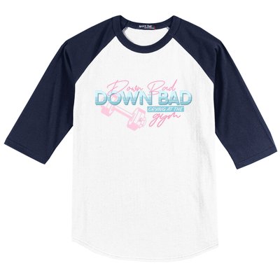 Down Bad Crying At The Gym Vintage Funny Gift Baseball Sleeve Shirt