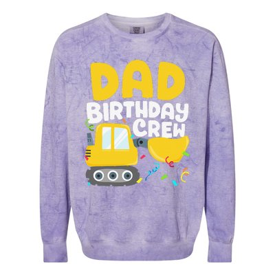 Dad Birthday Crew Construction Truck Excavator Daddy Papa Colorblast Crewneck Sweatshirt