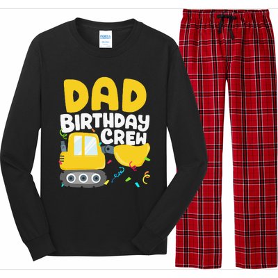 Dad Birthday Crew Construction Truck Excavator Daddy Papa Long Sleeve Pajama Set