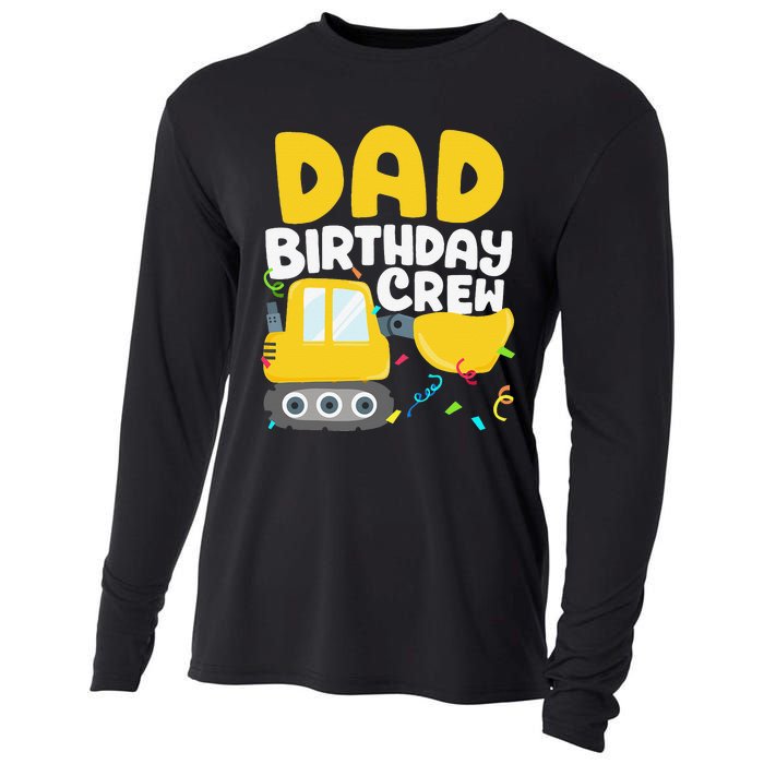 Dad Birthday Crew Construction Truck Excavator Daddy Papa Cooling Performance Long Sleeve Crew