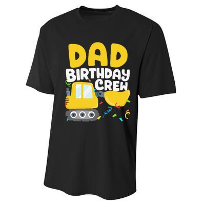 Dad Birthday Crew Construction Truck Excavator Daddy Papa Performance Sprint T-Shirt