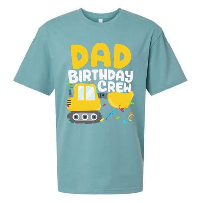 Dad Birthday Crew Construction Truck Excavator Daddy Papa Sueded Cloud Jersey T-Shirt