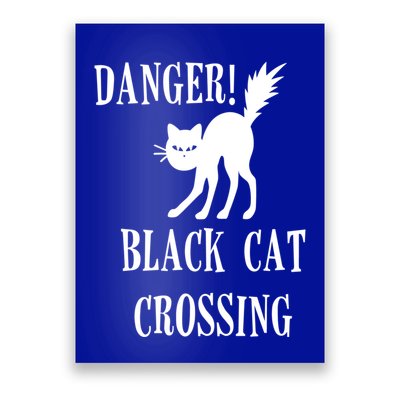 Danger Black Cat Crossing Halloween Crazy Cat Lady Cute Great Gift Poster
