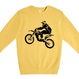 Dirt Bike Cool Gift Motocross Enduro Cool Gift Premium Crewneck Sweatshirt