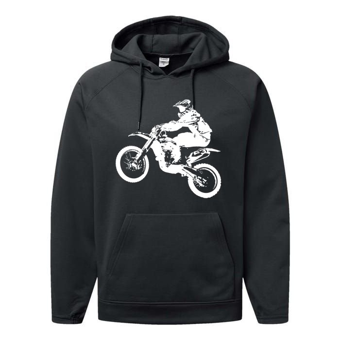 Dirt Bike Cool Gift Motocross Enduro Cool Gift Performance Fleece Hoodie